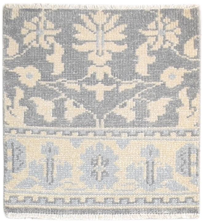 Hand Knotted Grey Wool Rug 2' X 2' Persian Oushak Oriental Small Carpet  Area Rug 