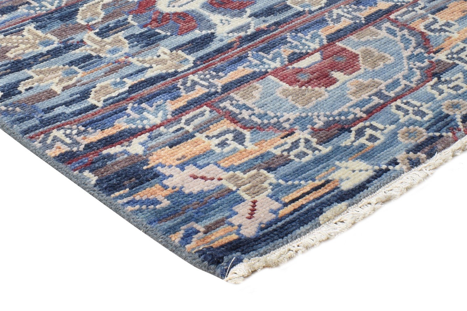 Blue Wool Rug 2' X 2' Persian Hand Knotted Khotan Oriental Small Carpet 