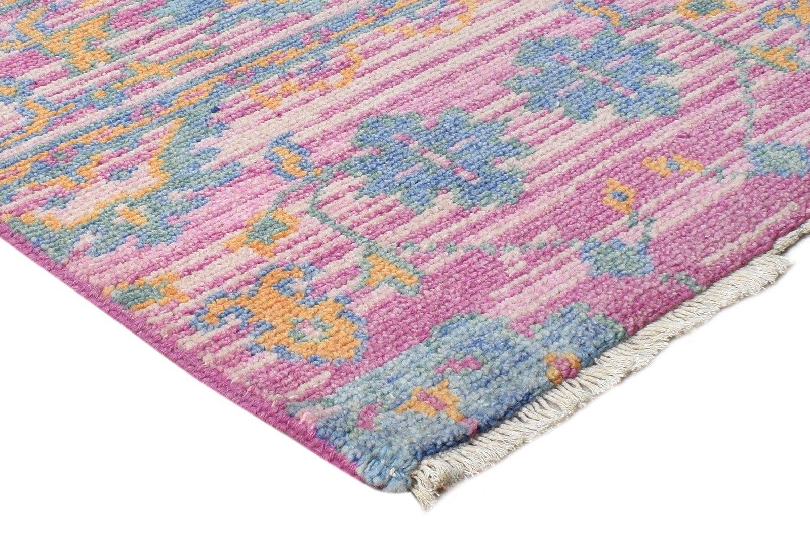 Hand Knotted Pink Wool Rug 2' X 2' Persian Oushak Oriental Small Carpet 