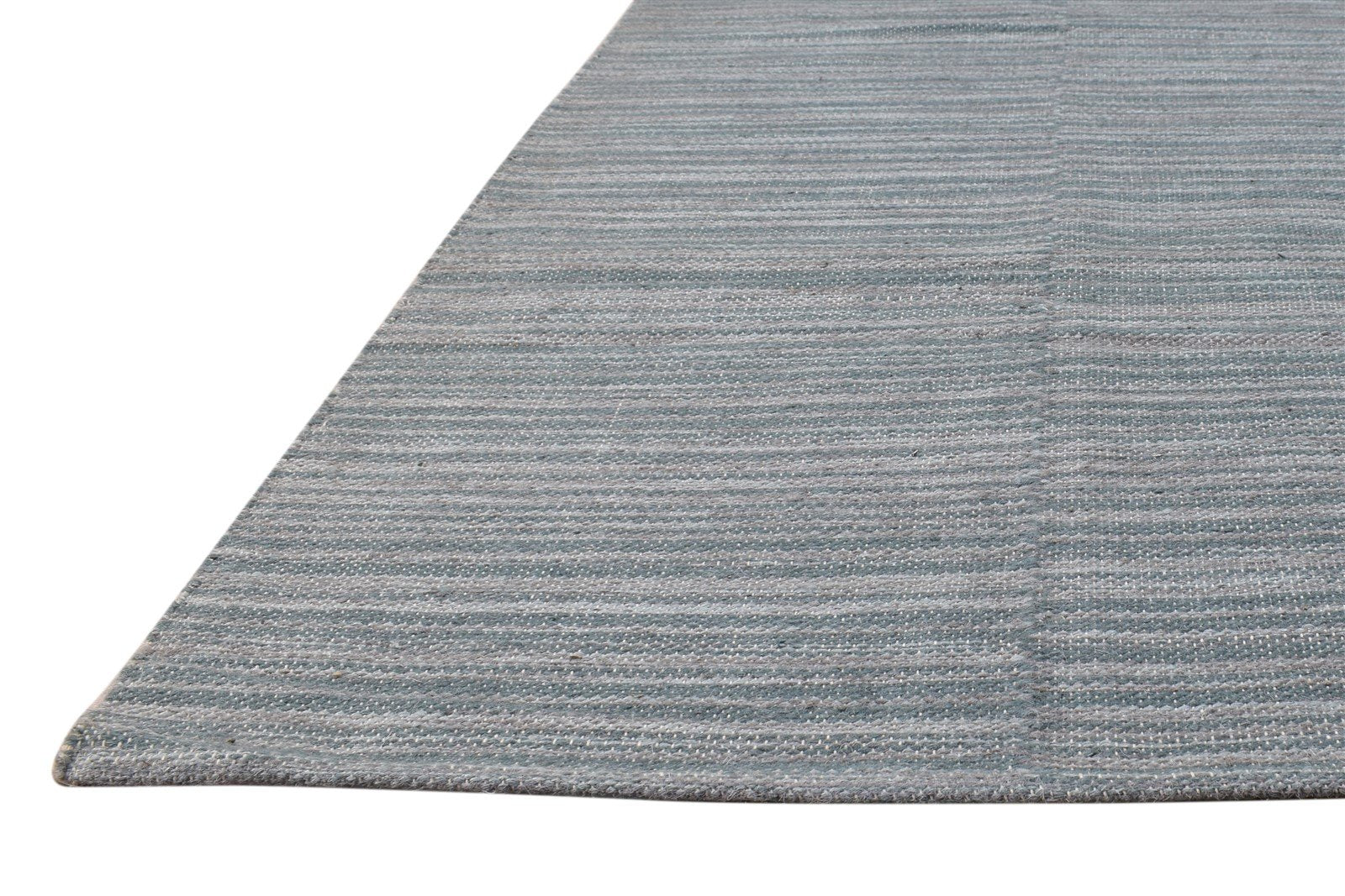 5' X 7' Rug Wool Blue Modern Dhurrie Scandinavian Striped Room Size Carpet 