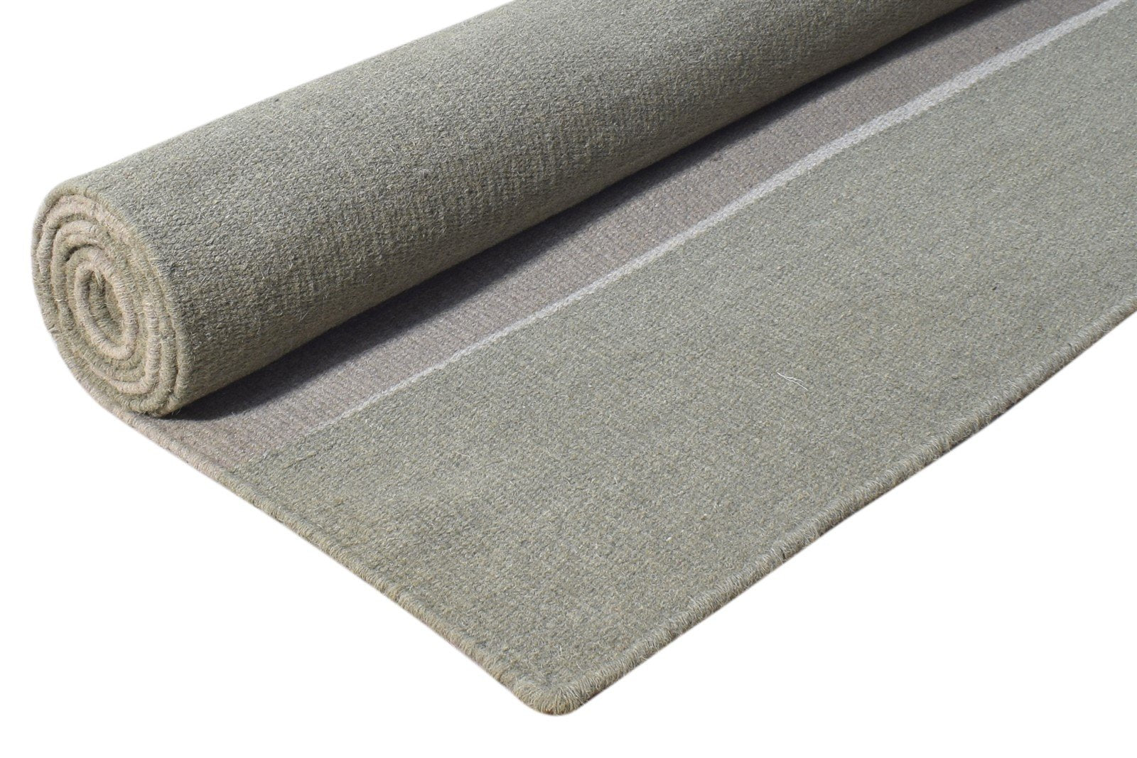 Dhurrie Grey Wool Rug 6' X 9' Modern Scandinavian Striped Room Size Carpet 