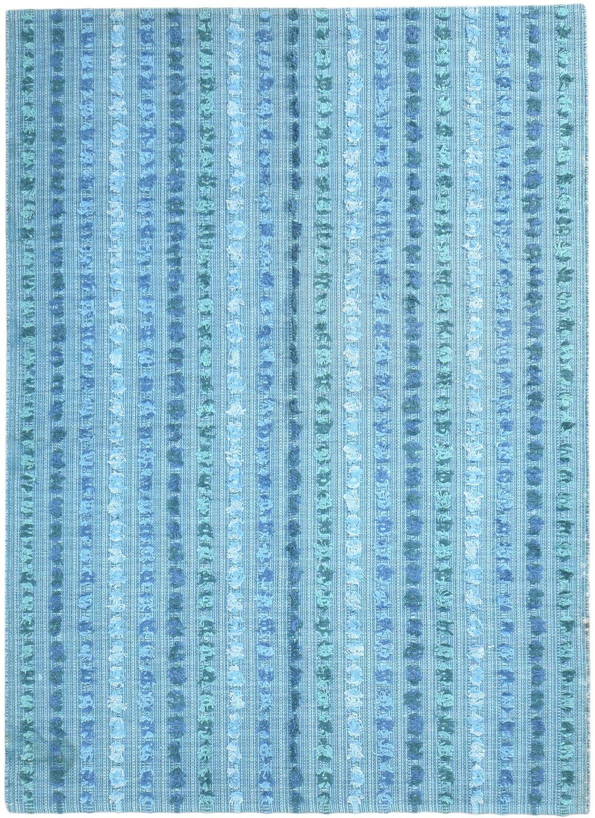 Wool Blue Rug 5' X 7' Modern Dhurrie American Abstract Room Size Carpet 