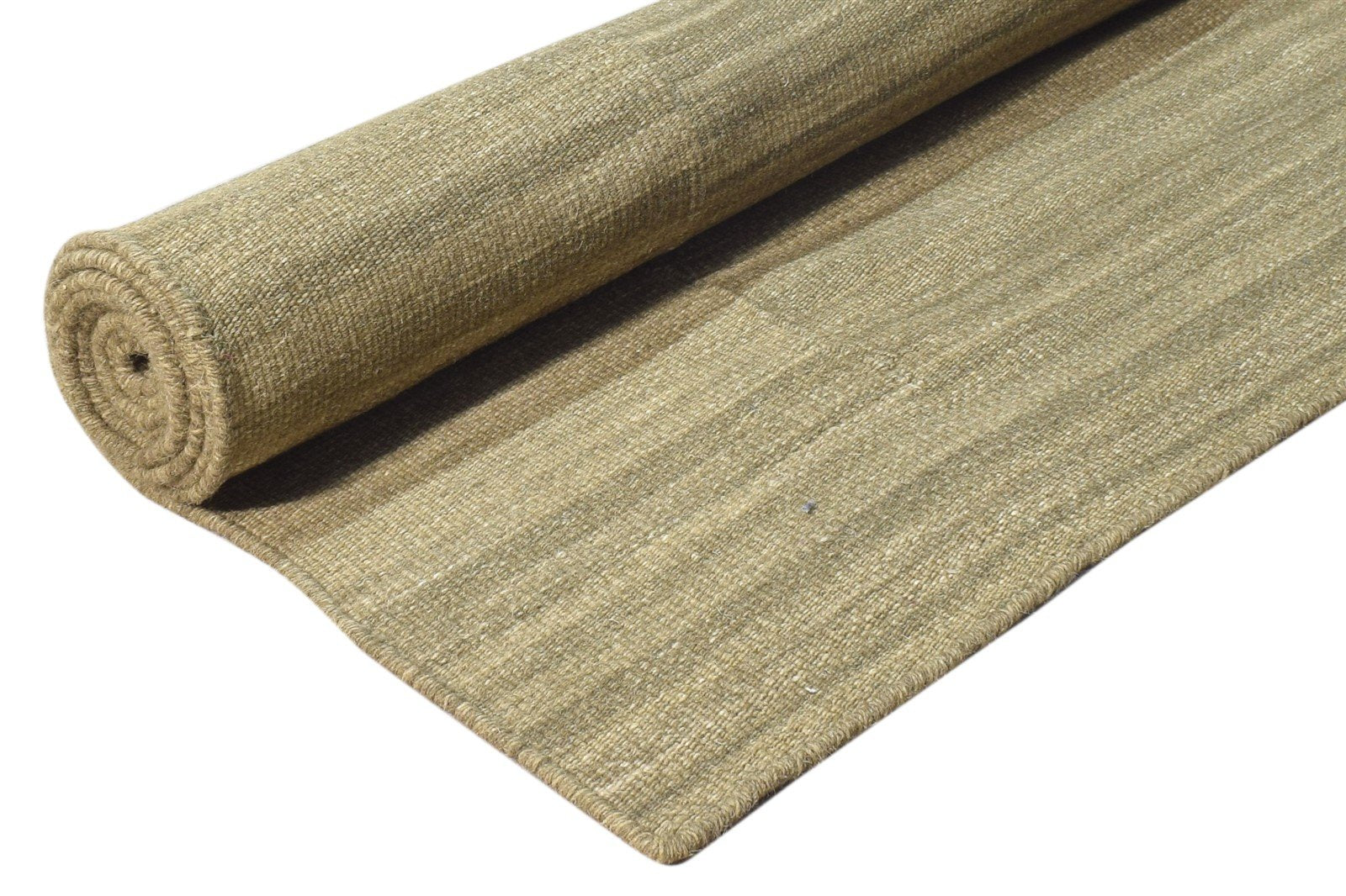 5' X 8' Rug Wool Brown Modern Dhurrie Scandinavian Solid Room Size Carpet 