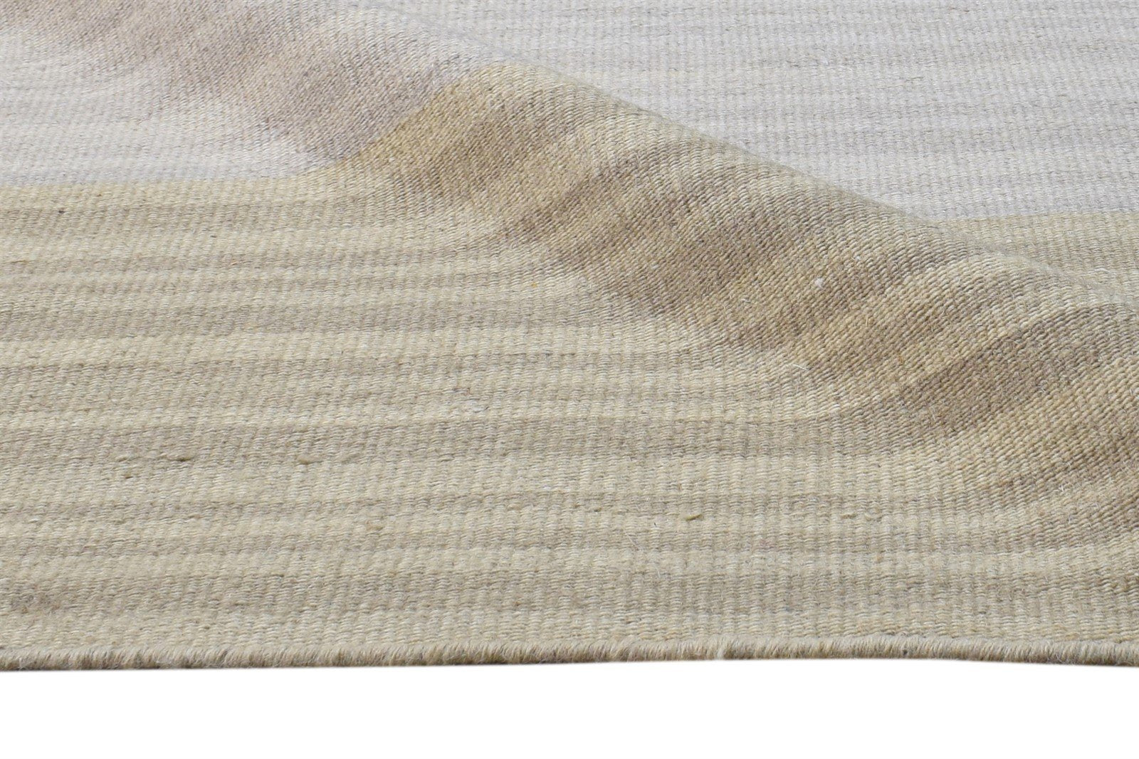 6' X 9' Rug Wool Beige Modern Dhurrie Scandinavian Striped Room Size Carpet 