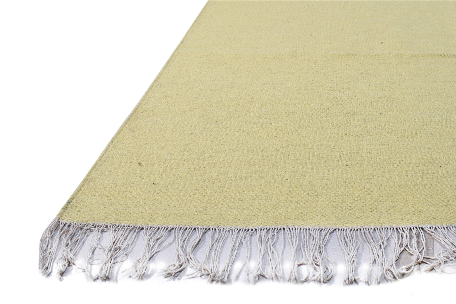 Gold Wool Rug 5' X 8' Modern Dhurrie Scandinavian Solid Room Size Carpet 