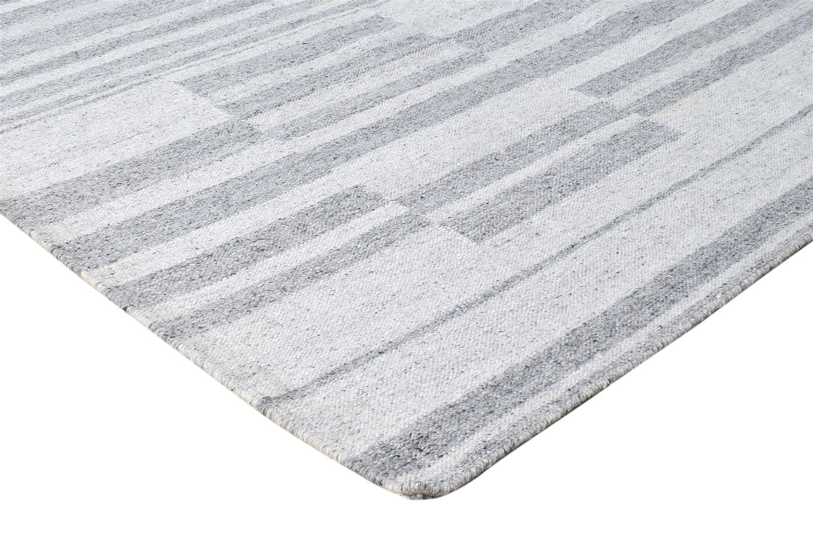 5' X 8' Rug Wool Grey Modern Dhurrie Scandinavian Abstract Room Size Carpet 