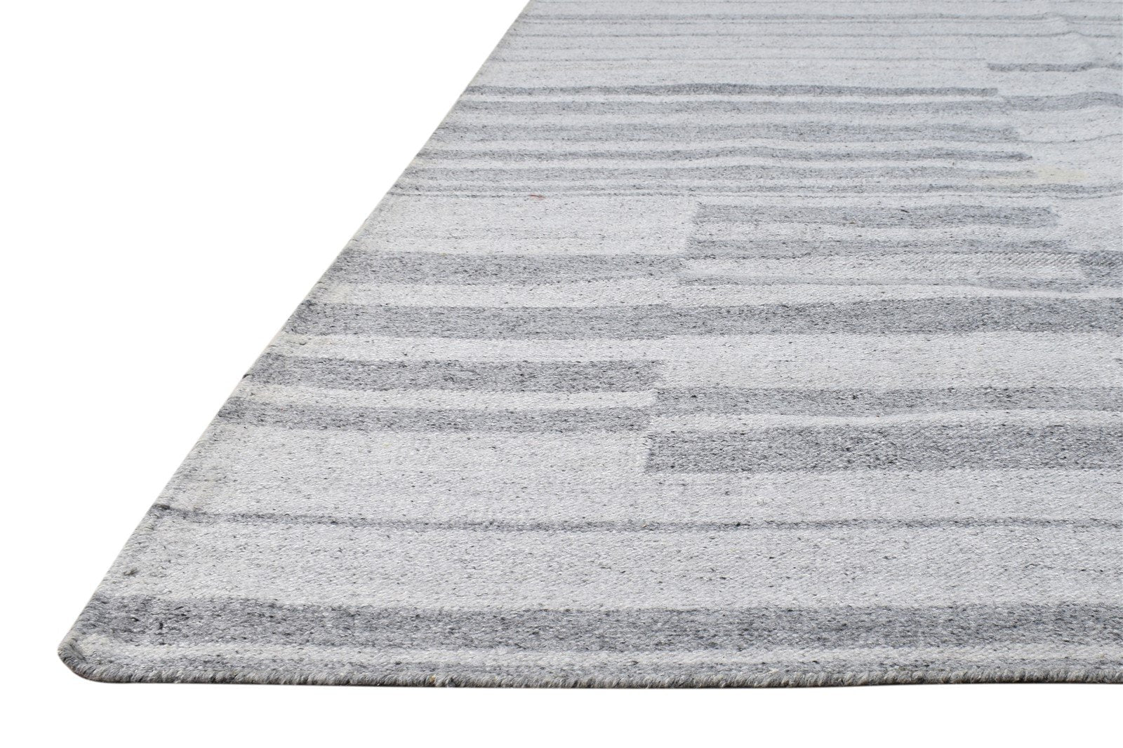 5' X 8' Rug Wool Grey Modern Dhurrie Scandinavian Abstract Room Size Carpet 