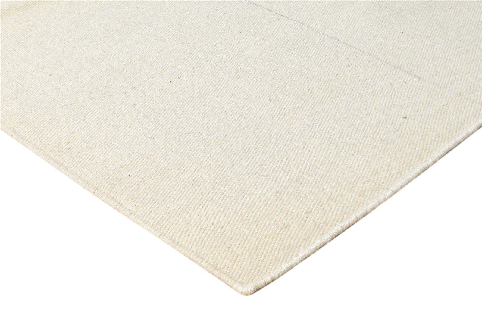 Cream Wool Rug 2' X 4' Modern Dhurrie Scandinavian Solid Small Carpet 