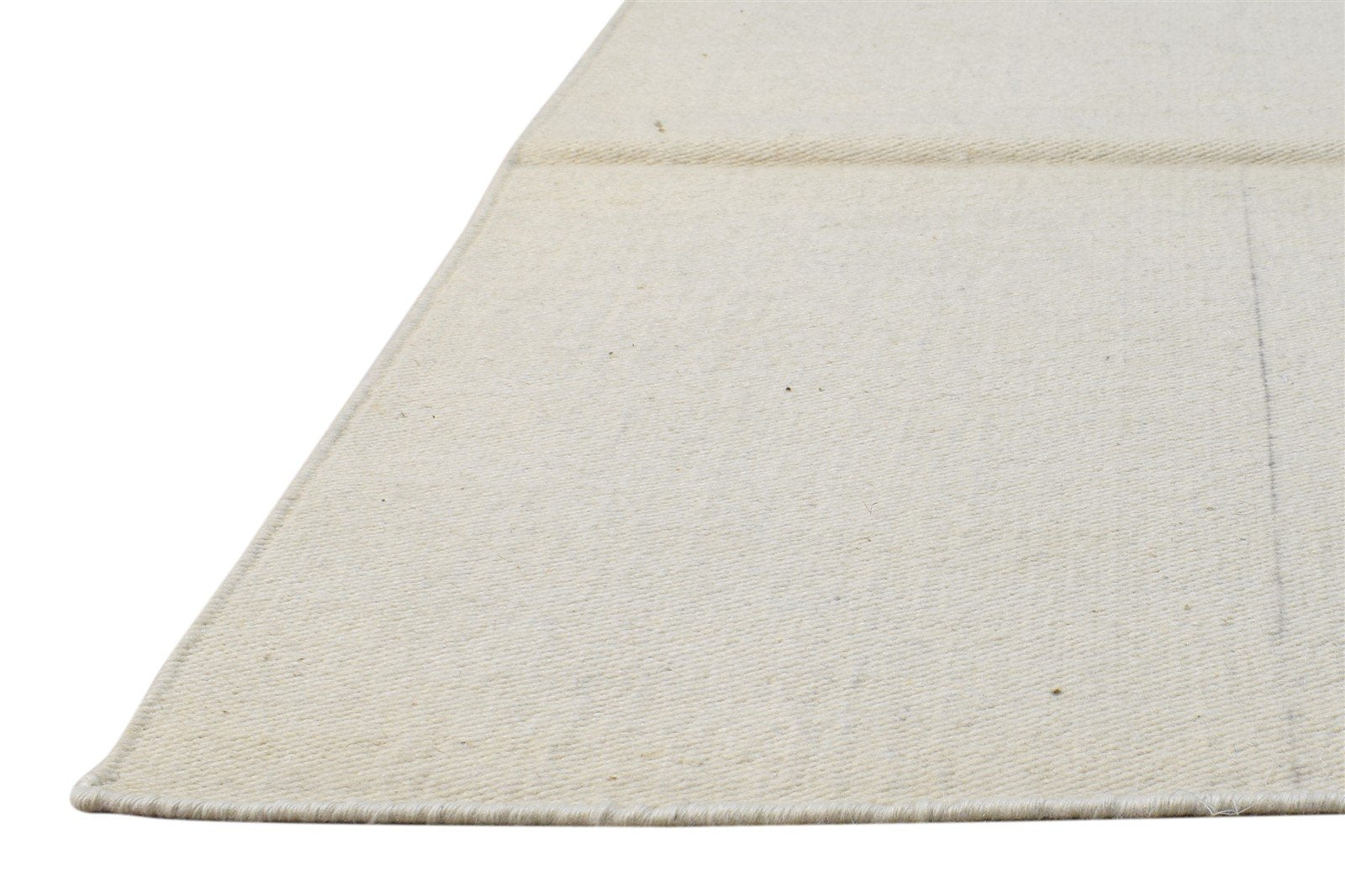 Cream Wool Rug 2' X 4' Modern Dhurrie Scandinavian Solid Small Carpet 