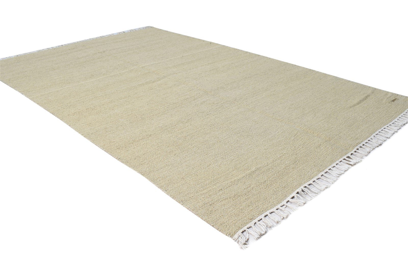 3' X 6' Rug Wool Beige Modern Dhurrie Scandinavian Solid Room Size Carpet 