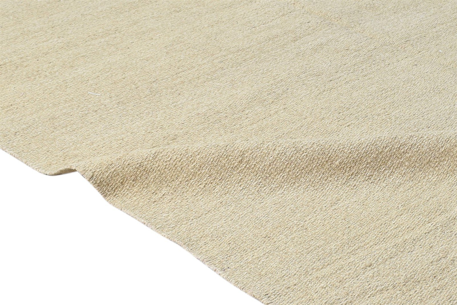 3' X 6' Rug Wool Beige Modern Dhurrie Scandinavian Solid Room Size Carpet 