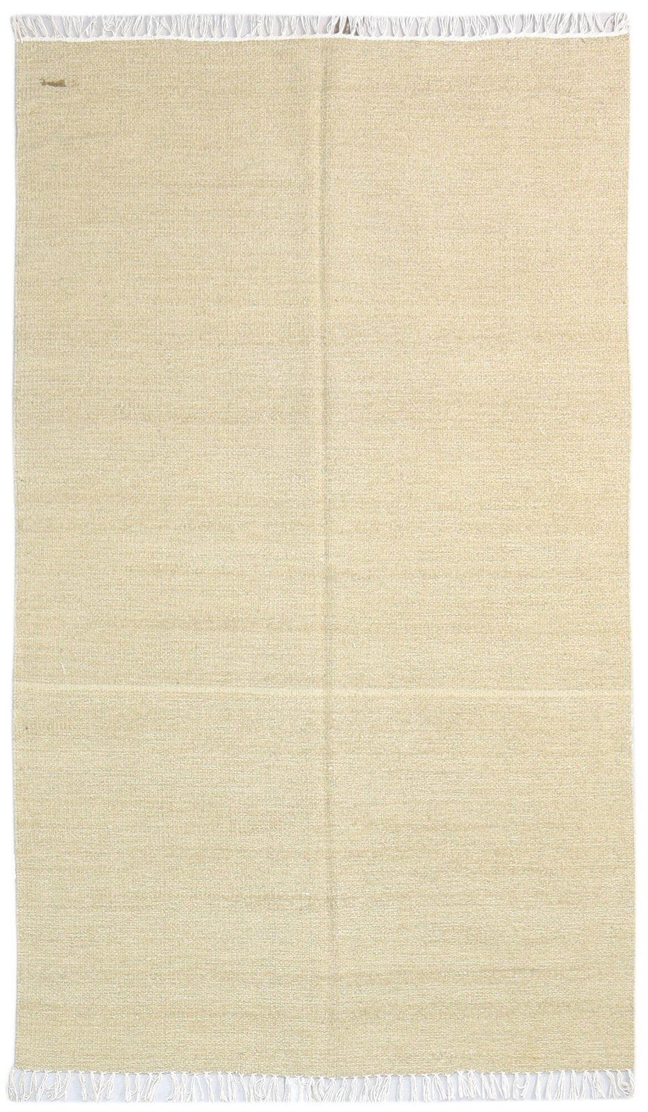 3' X 6' Rug Wool Beige Modern Dhurrie Scandinavian Solid Room Size Carpet 