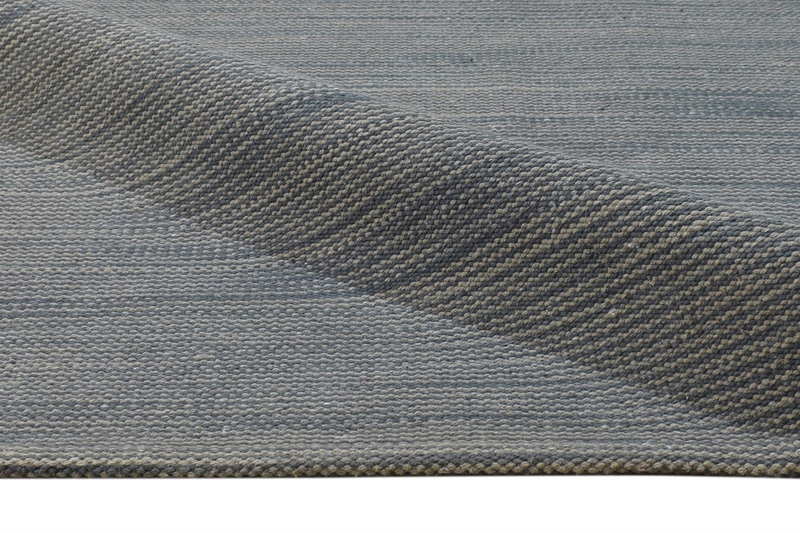 Dhurrie Grey Wool Rug 3' X 5' Modern Scandinavian Solid Small Carpet 