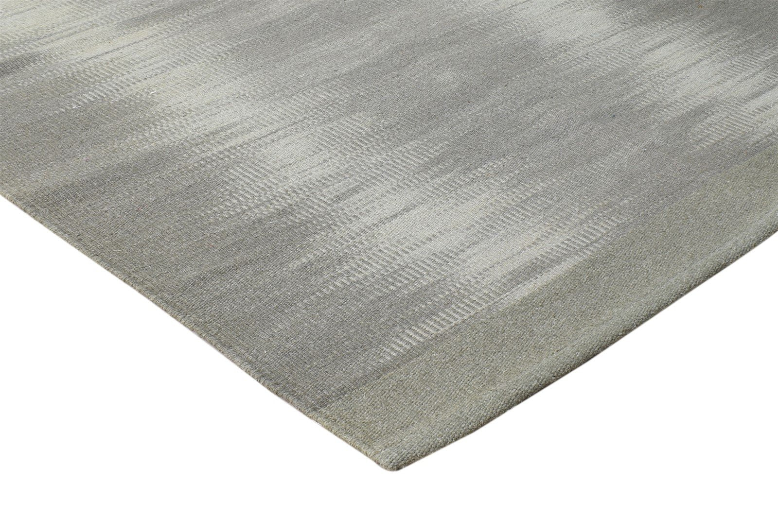 Wool Grey Rug 3' X 5' Modern Dhurrie American Abstract Small Carpet 