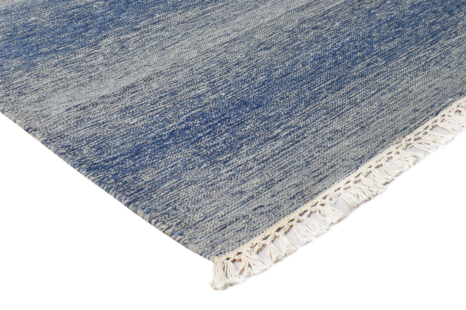 Dhurrie Grey Wool Rug 3' X 5' Modern Scandinavian Striped Room Size Carpet 