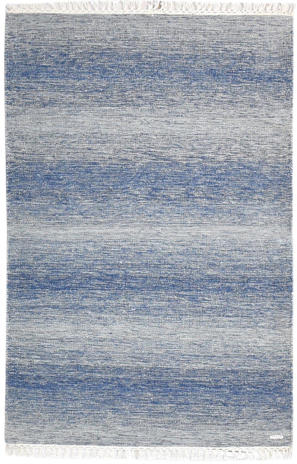 Dhurrie Grey Wool Rug 3' X 5' Modern Scandinavian Striped Room Size Carpet 