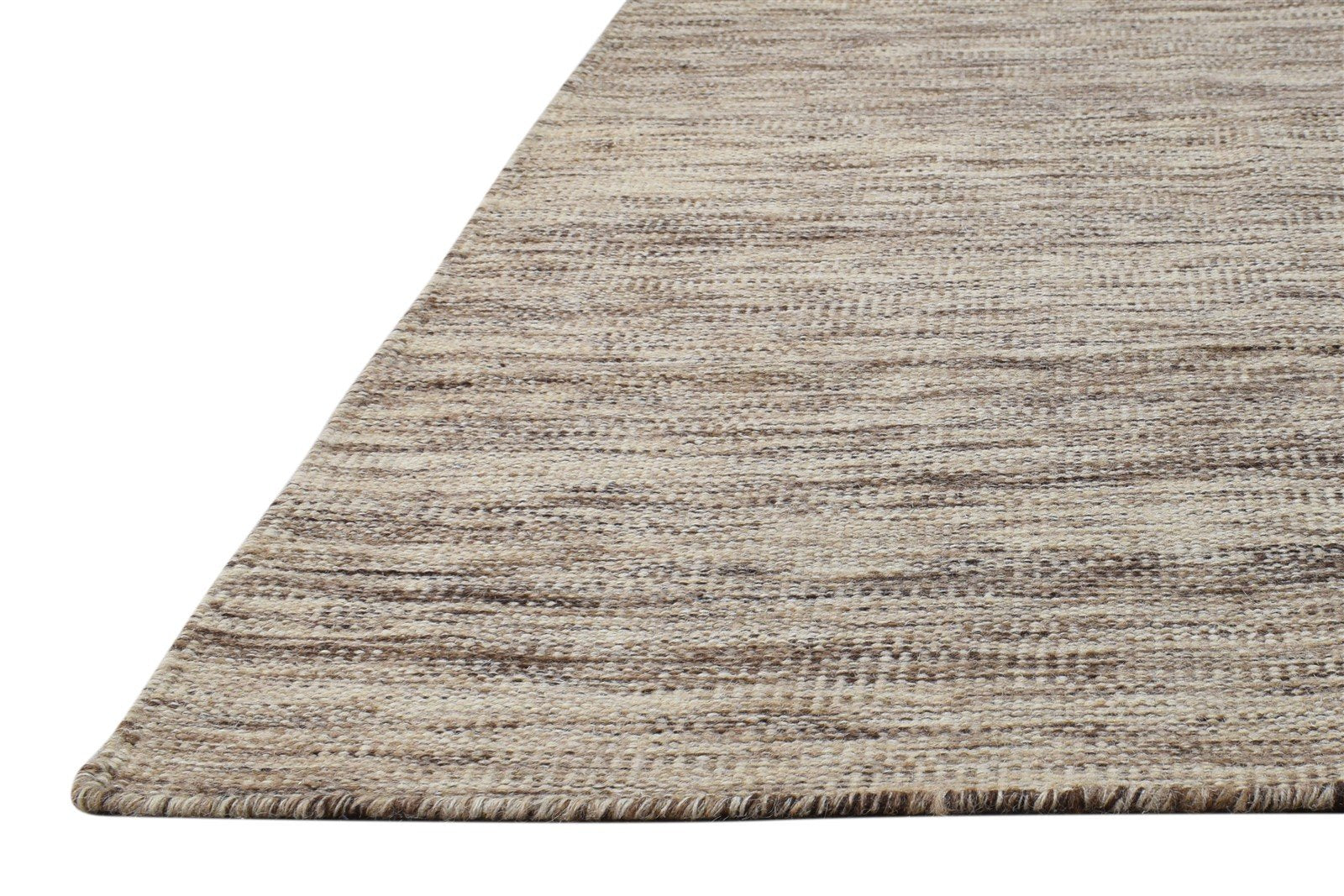 Wool Beige Rug 3' X 5' Modern Dhurrie Scandinavian Solid Small Carpet 