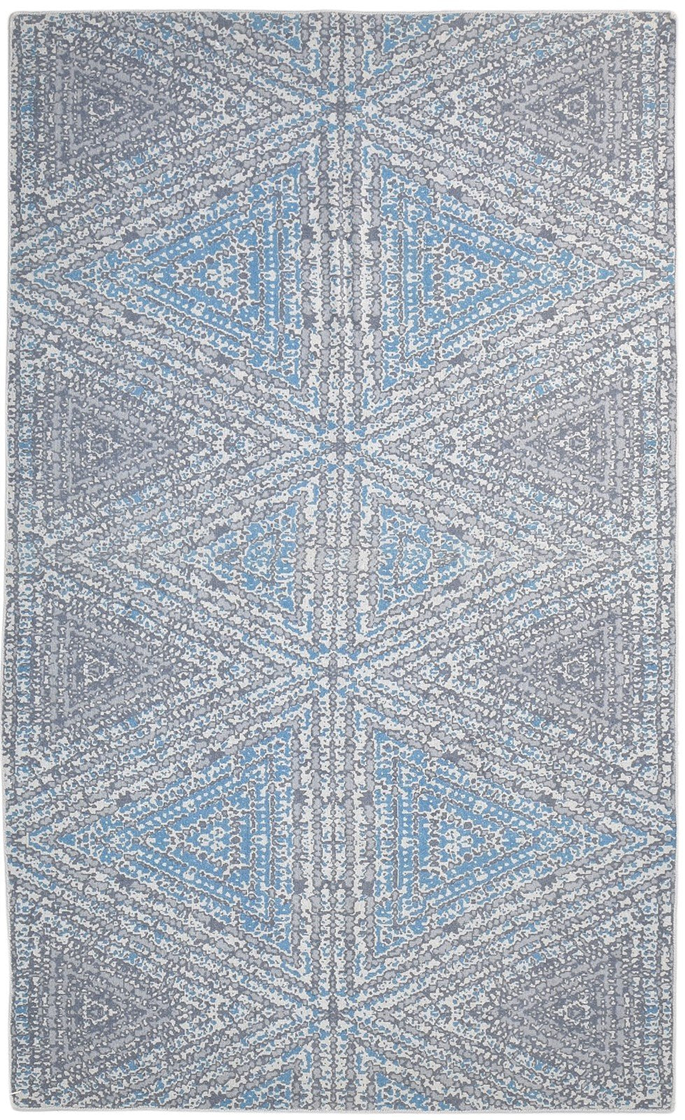 Dhurrie Grey Wool Rug 5' X 8' Modern American Geometric Room Size Carpet 