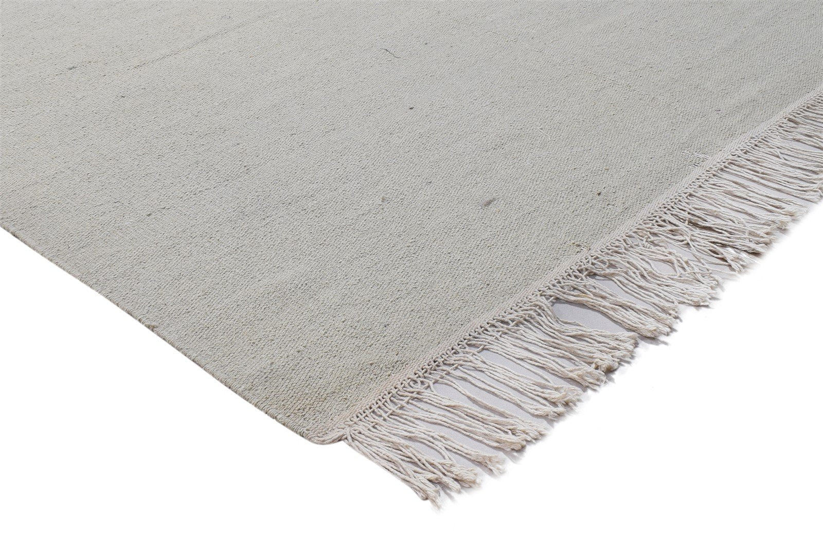 Wool Ivory Rug 5' X 8' Modern Dhurrie Scandinavian Solid Room Size Carpet 