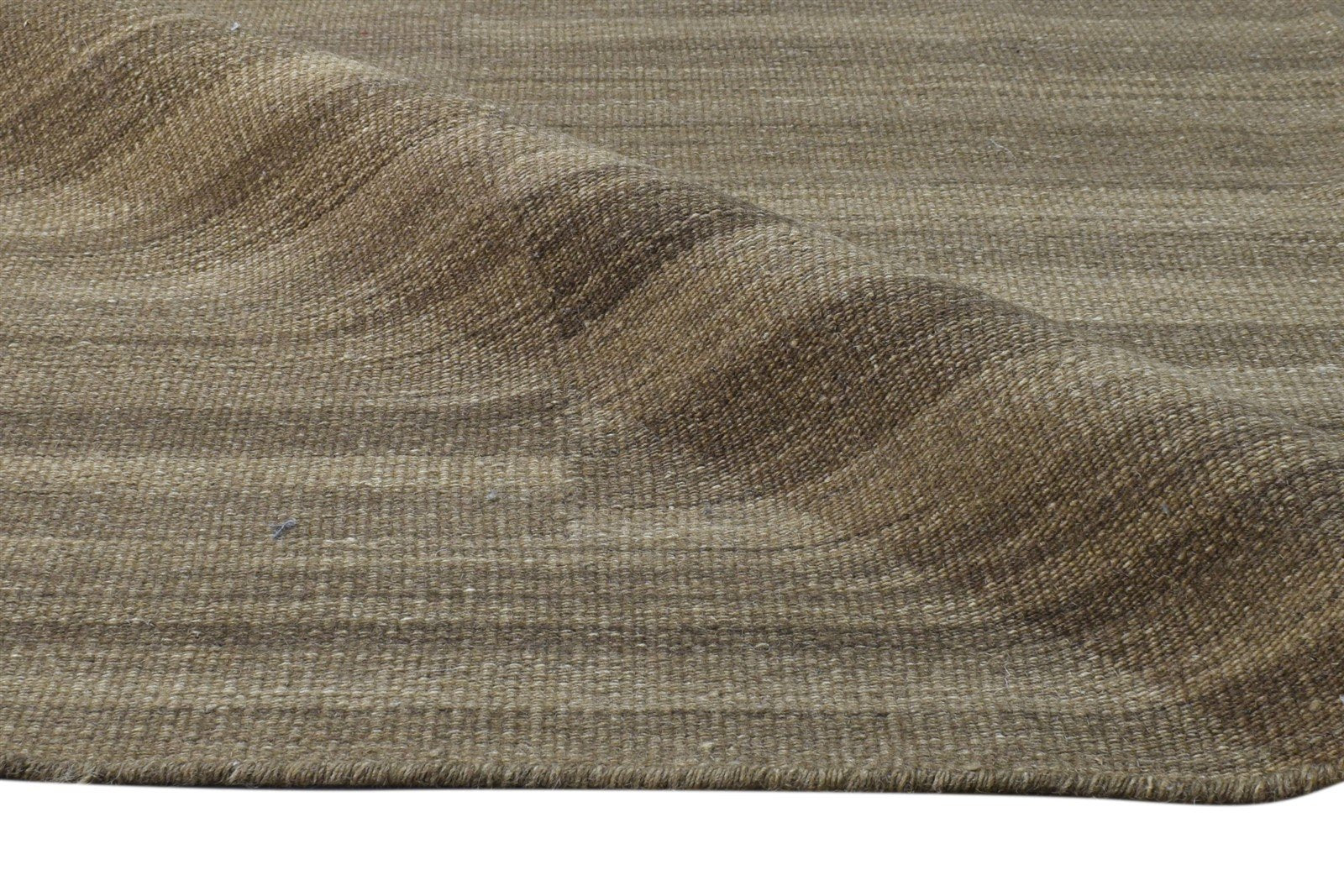 Brown Wool Rug 5' X 8' Modern Dhurrie Scandinavian Striped Room Size Carpet 