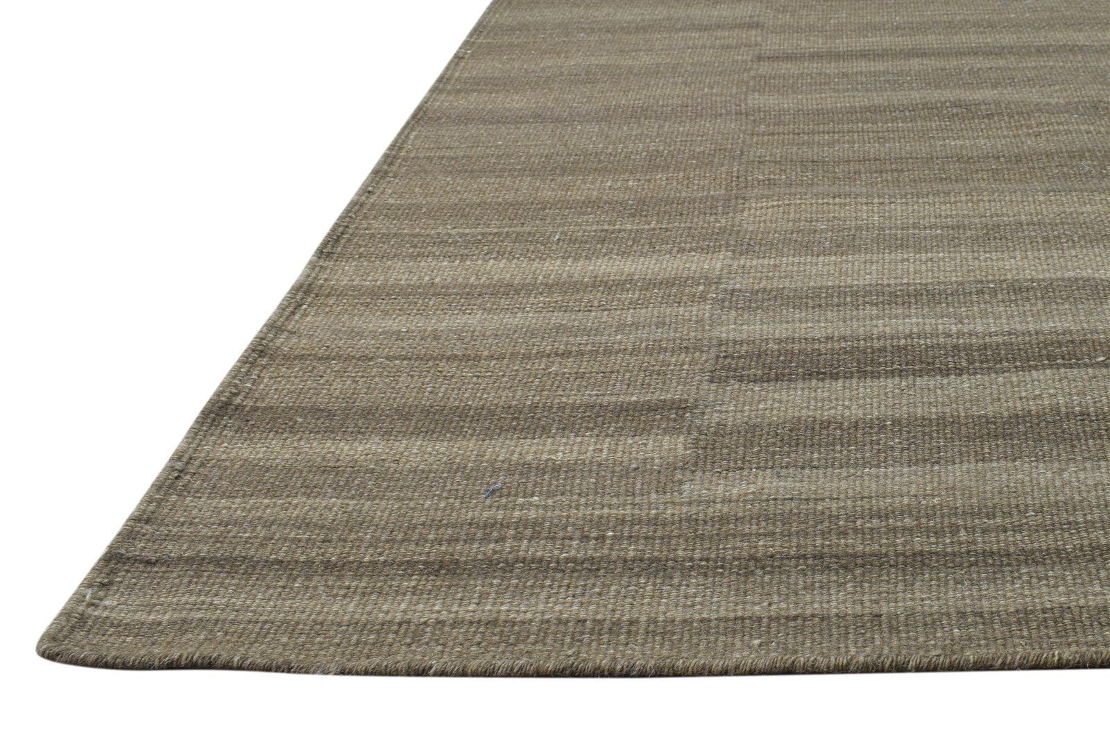 Brown Wool Rug 5' X 8' Modern Dhurrie Scandinavian Striped Room Size Carpet 