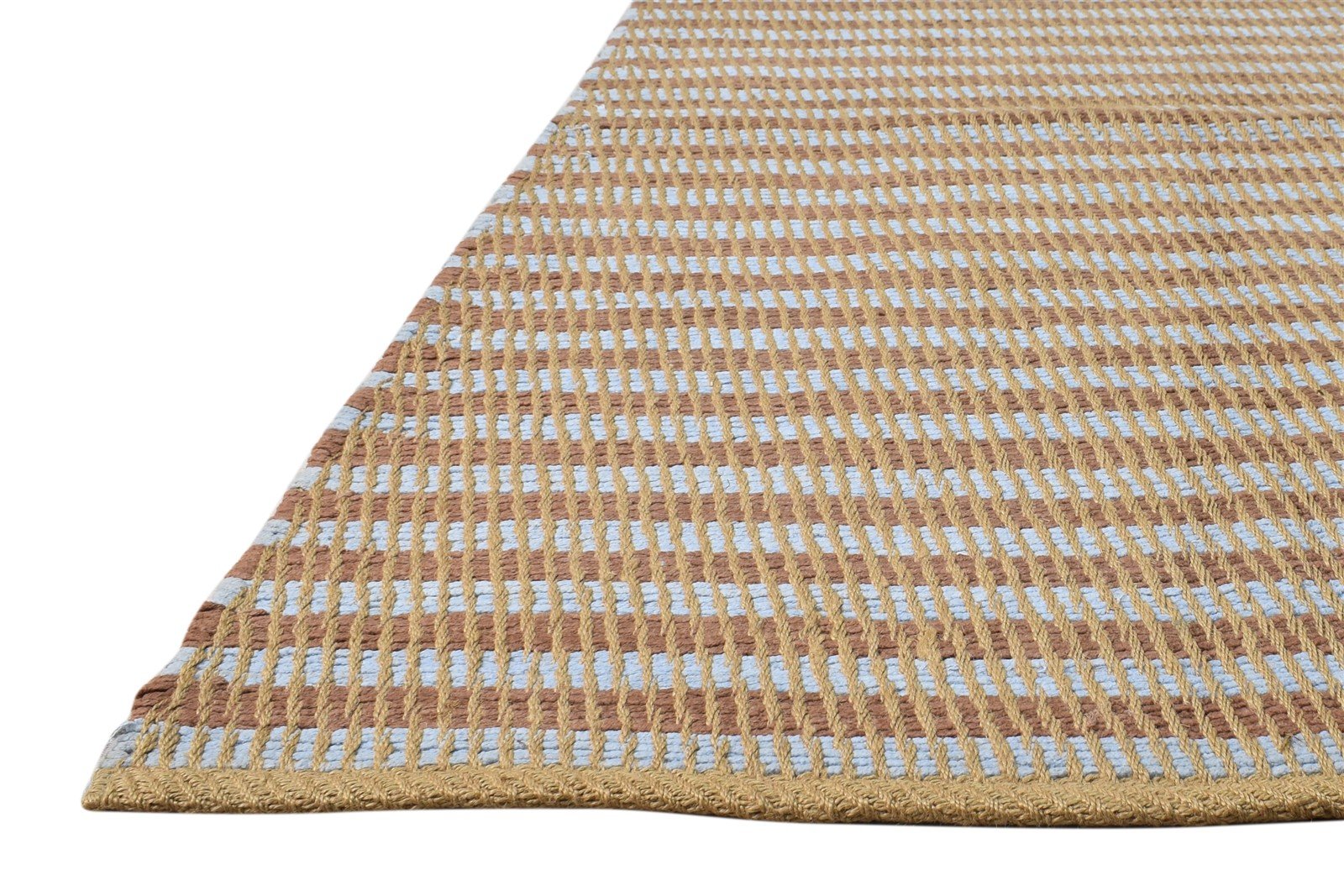 Dhurrie Rust Wool Rug 3' X 5' Modern Scandinavian Striped Small Carpet 