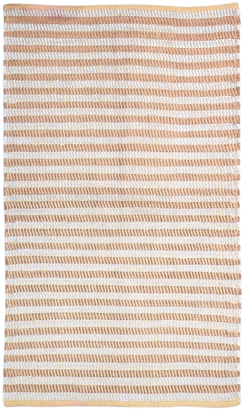 Dhurrie Rust Wool Rug 3' X 5' Modern Scandinavian Striped Small Carpet 