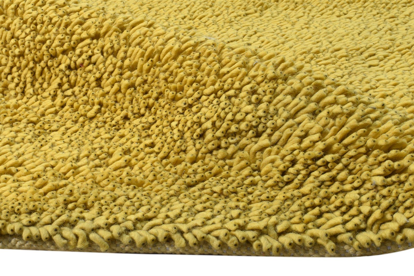 4' X 6' Rug Wool Gold Shag Hand Knotted Scandinavian Solid Room Size Carpet 