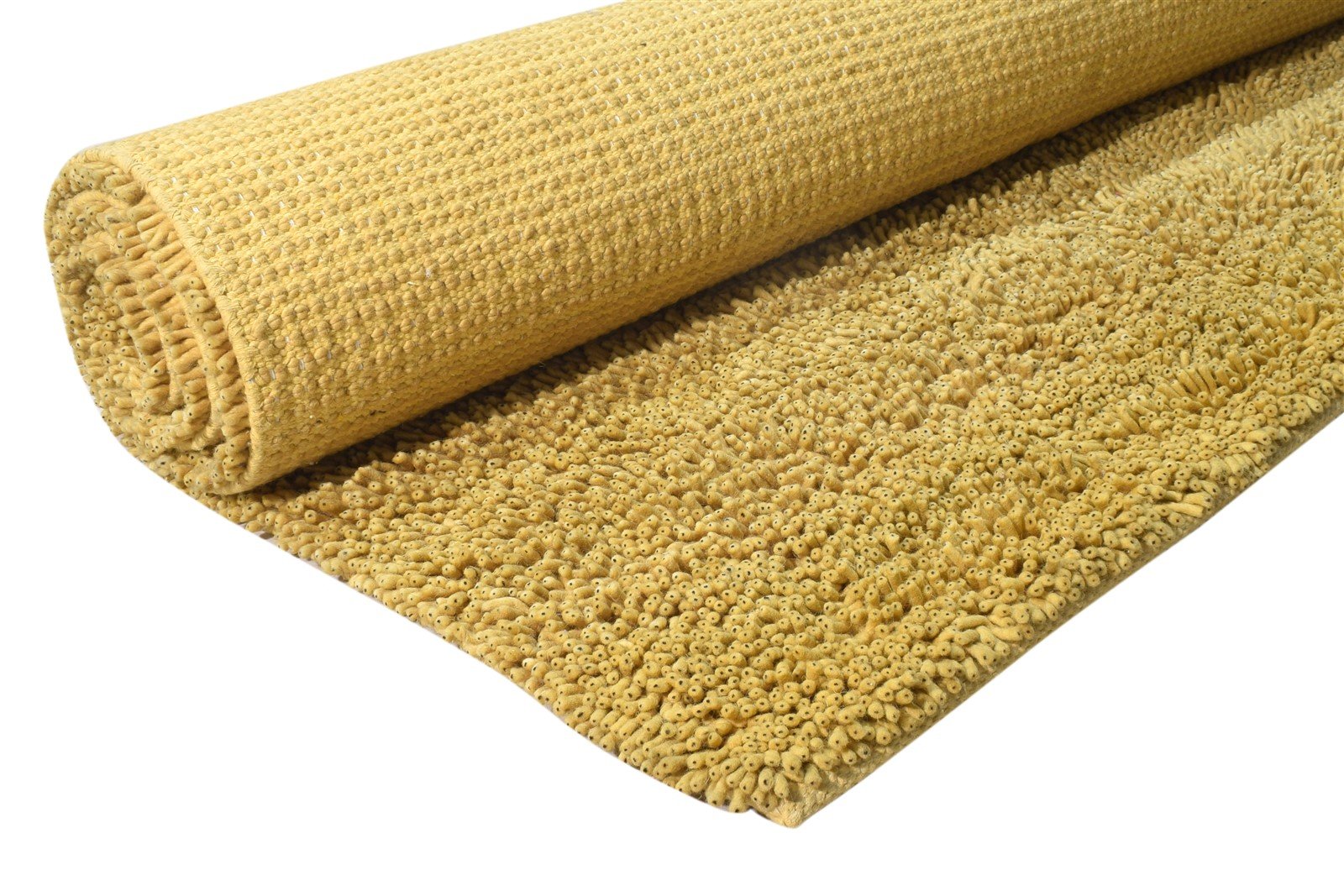 Wool Gold Rug 5' X 8' Shag Hand Knotted Scandinavian Solid Room Size Carpet  Area Rug 