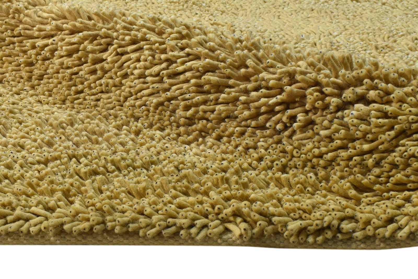Wool Gold Rug 5' X 8' Shag Hand Knotted Scandinavian Solid Room Size Carpet  Area Rug 