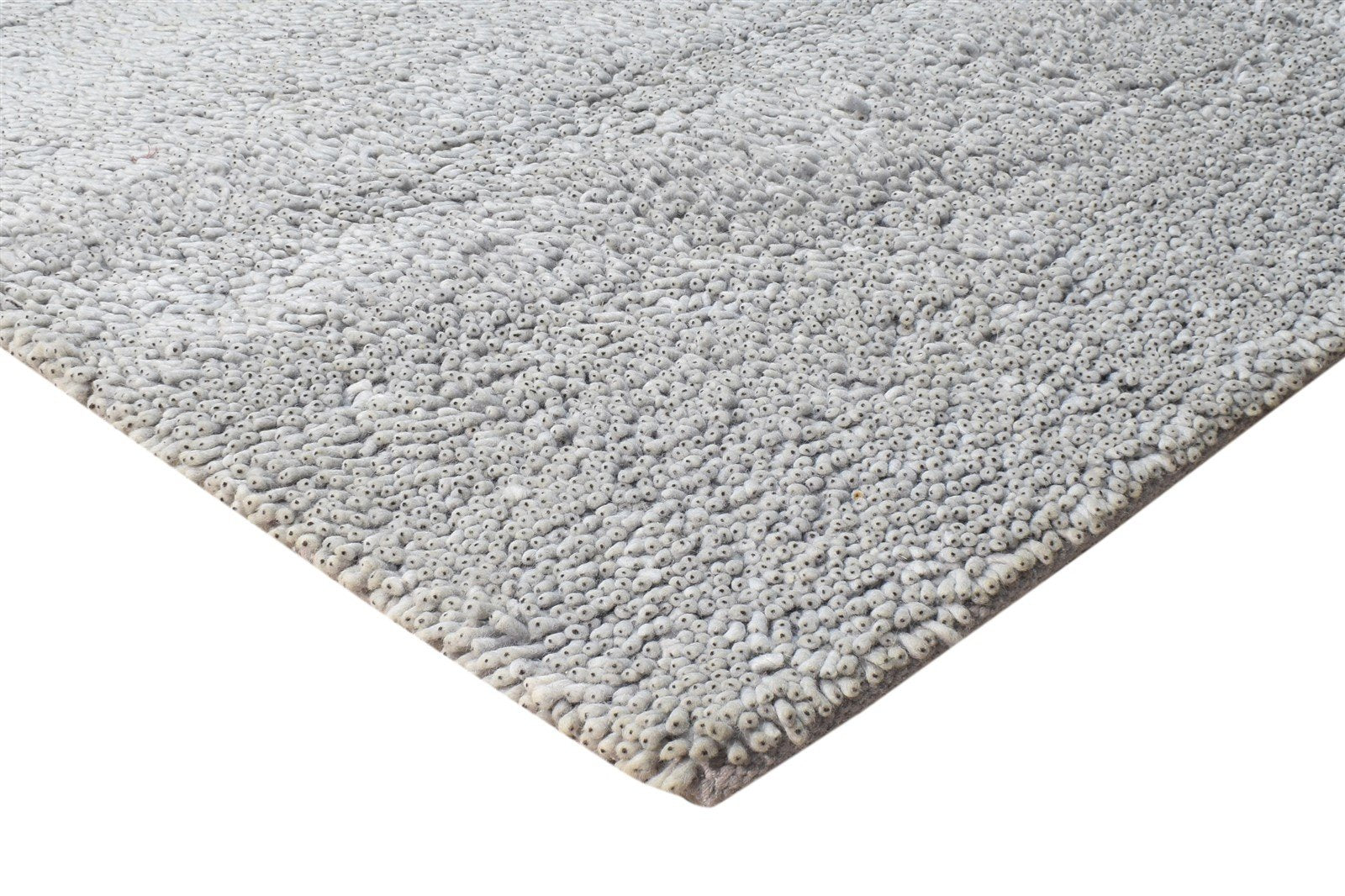 5' X 8' Rug Wool Grey Shag Hand Knotted Scandinavian Solid Room Size Carpet 