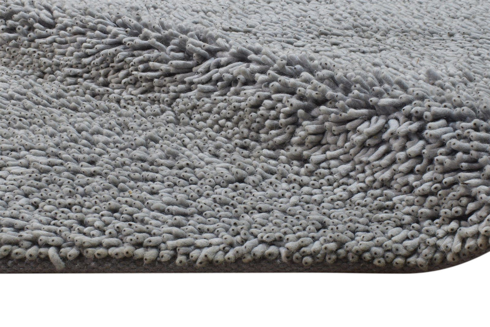 5' X 8' Rug Wool Grey Shag Hand Knotted Scandinavian Solid Room Size Carpet  Area Rug 