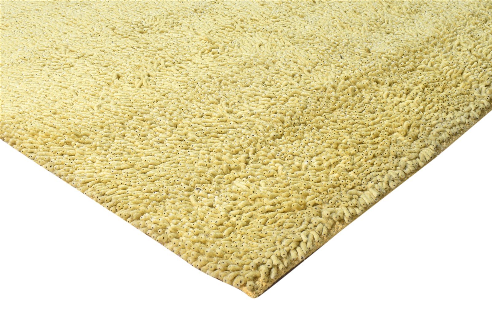 Wool Gold Rug 5' X 8' Shag Hand Knotted Scandinavian Solid Room Size Carpet 