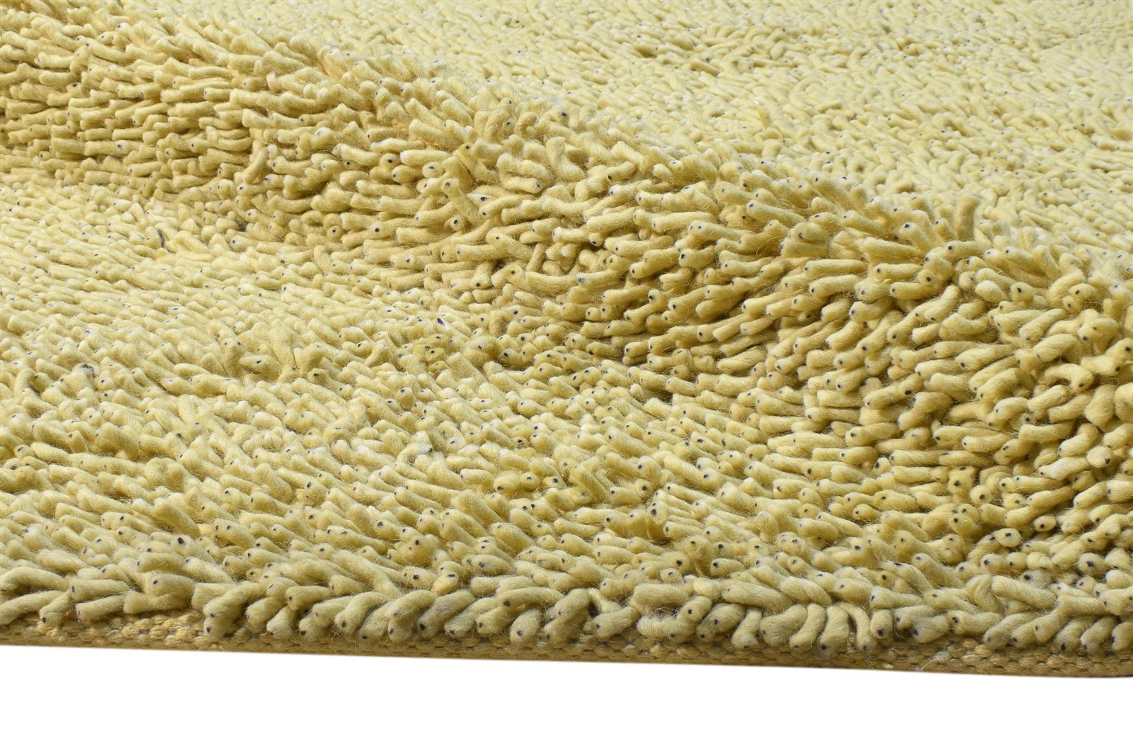 Wool Gold Rug 5' X 8' Shag Hand Knotted Scandinavian Solid Room Size Carpet 