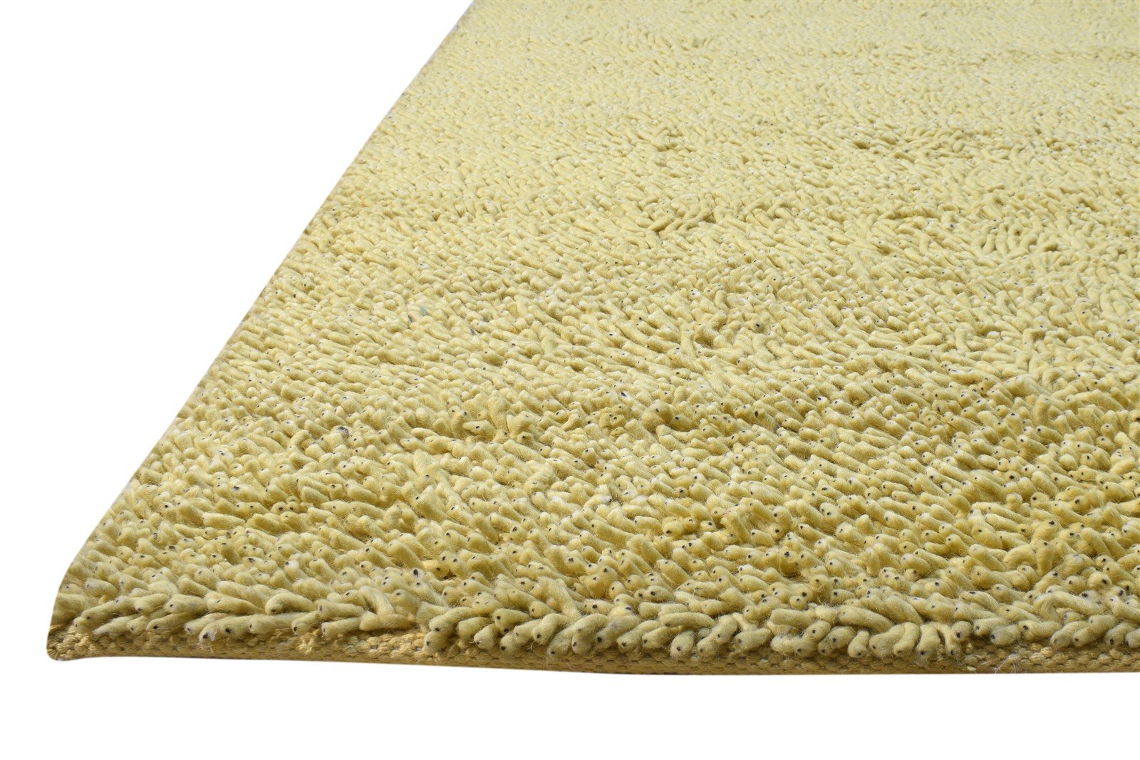 Wool Gold Rug 5' X 8' Shag Hand Knotted Scandinavian Solid Room Size Carpet 