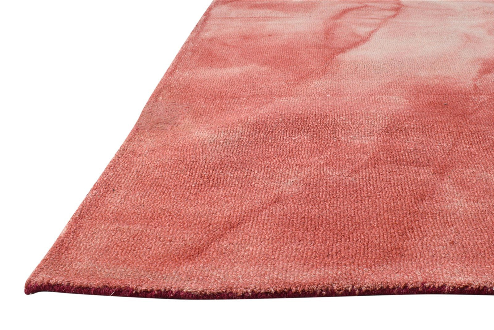 Hand Tufted Red Wool Rug 5' X 8' Modern Shibori Tie Dye Room Size Carpet 