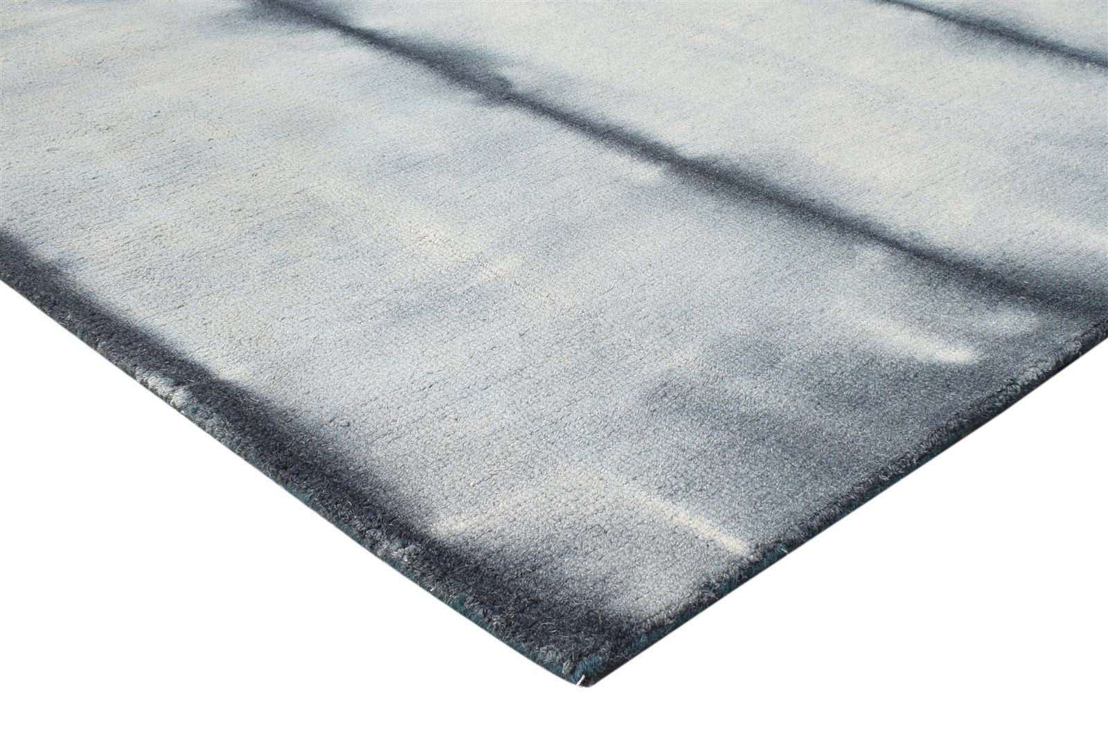 5' X 8' Rug Wool Charcoal Modern Hand Tufted Shibori Tie Dye Room Size Carpet 