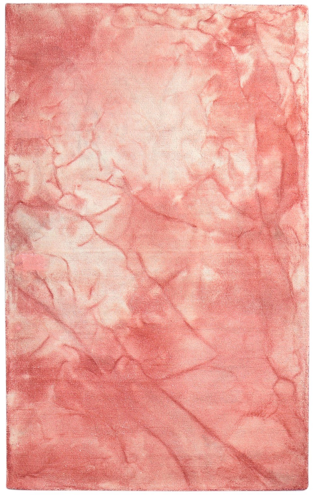 Hand Tufted Red Wool Rug 5' X 8' Modern Shibori Tie Dye Room Size Carpet 