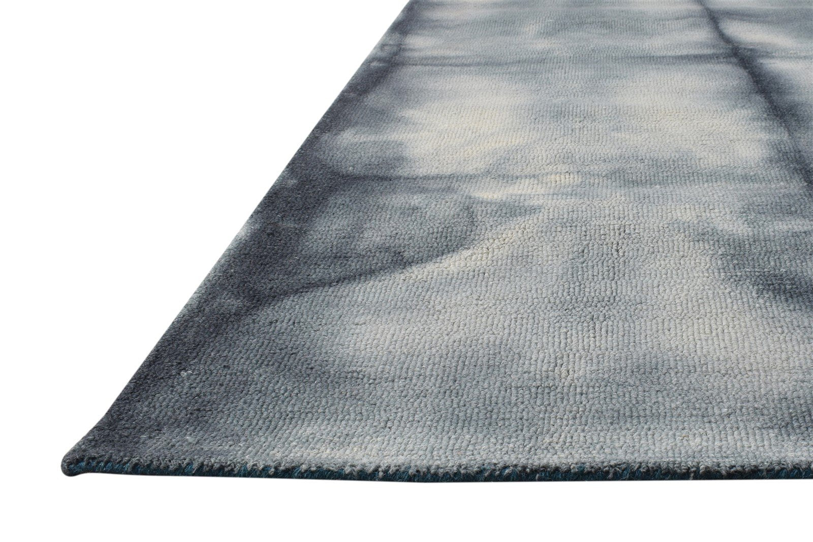 Wool Charcoal Rug 5' X 8' Modern Hand Tufted Shibori Tie Dye Room Size Carpet 