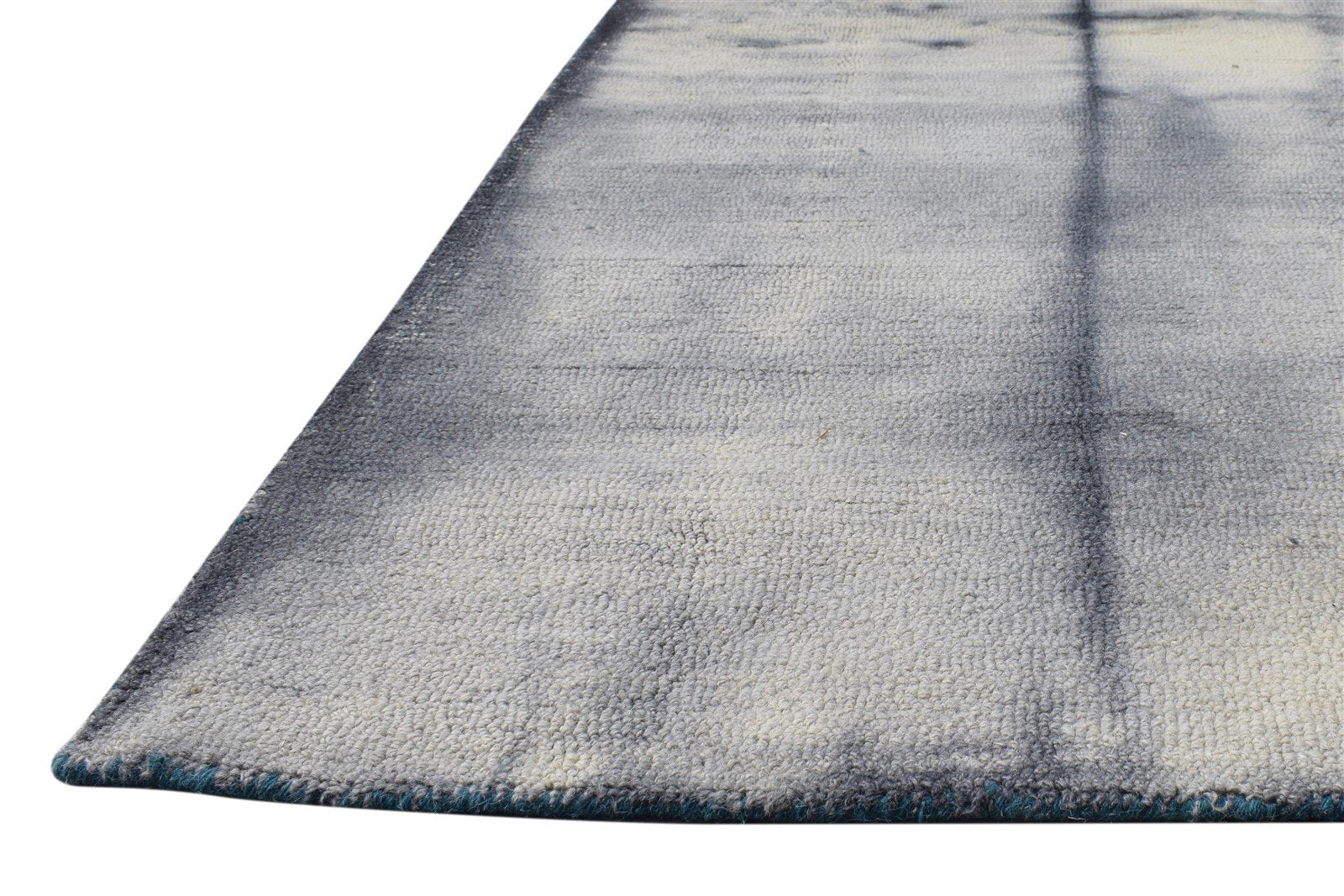 5' X 8' Rug Wool Charcoal Modern Hand Tufted Shibori Tie Dye Room Size Carpet 