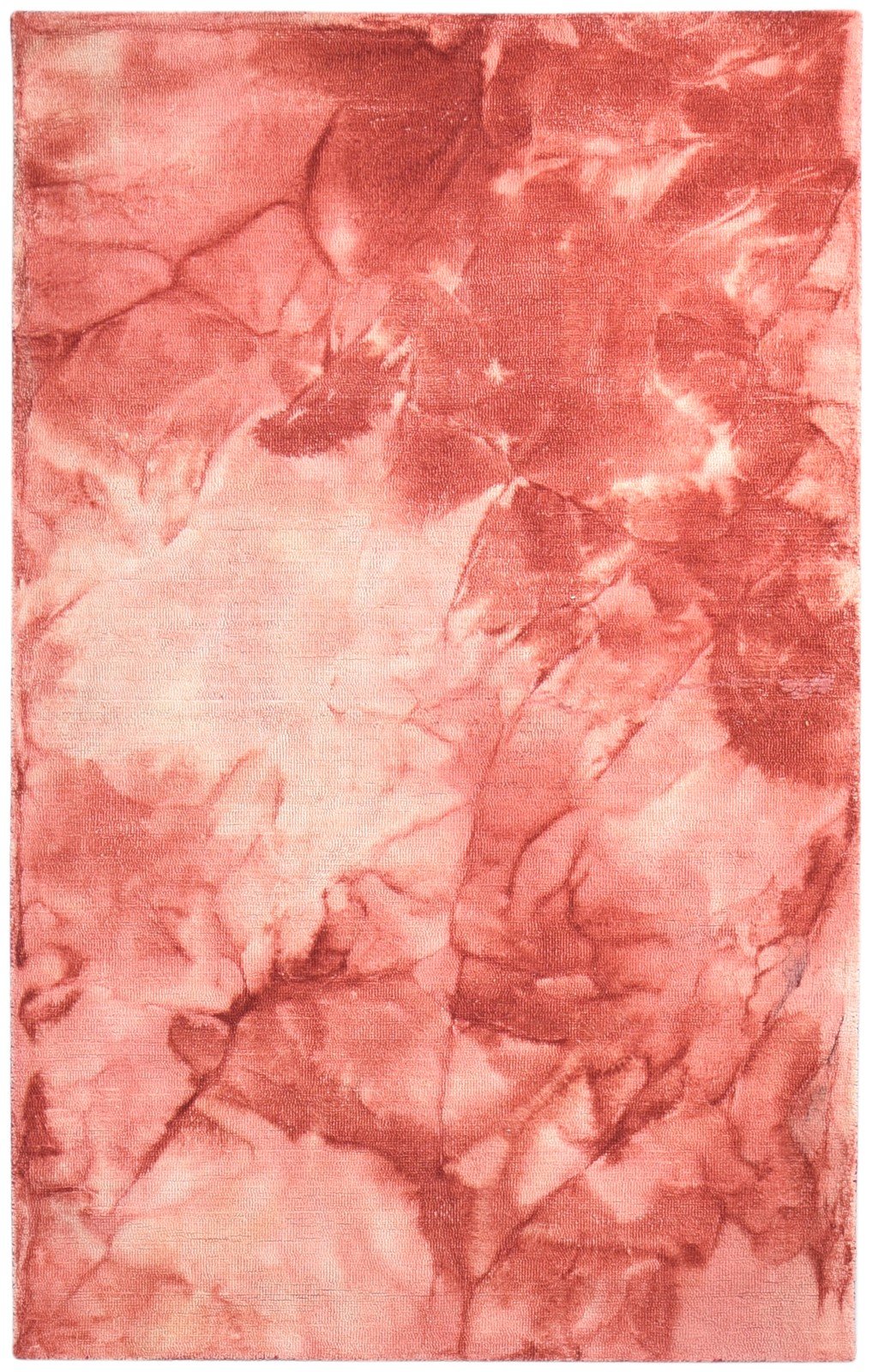 Hand Tufted Red Wool Rug 5' X 8' Modern Shibori Tie Dye Room Size Carpet 