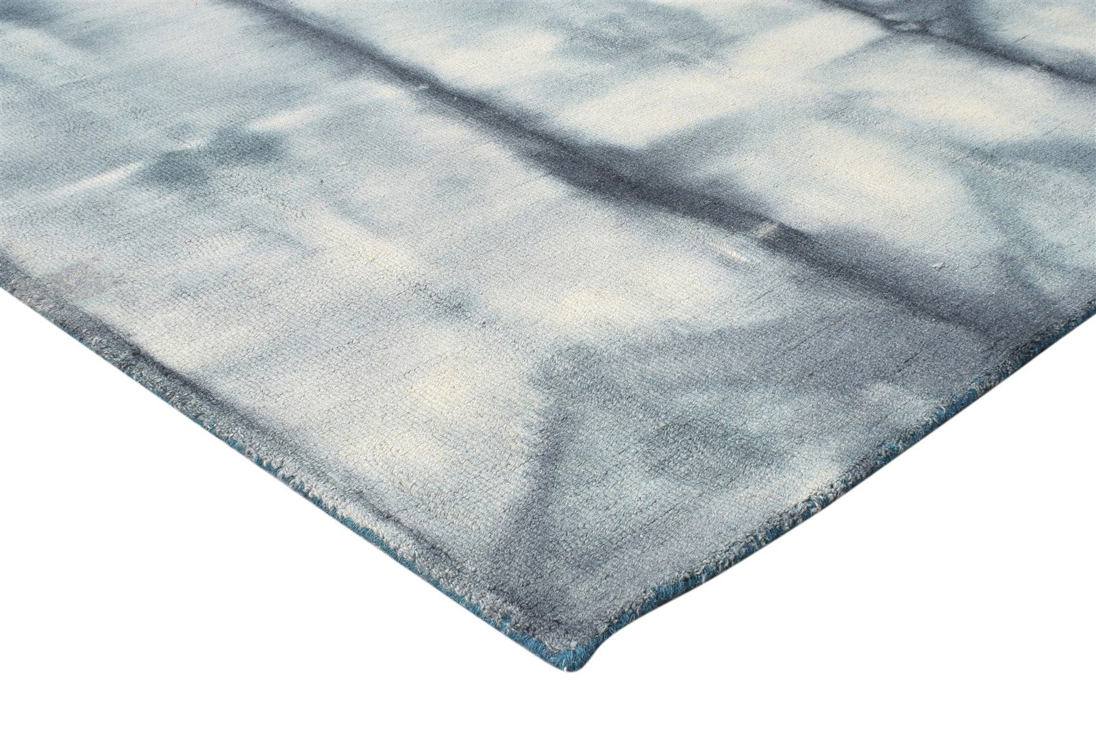 Wool Charcoal Rug 5' X 8' Modern Hand Tufted Shibori Tie Dye Room Size Carpet 