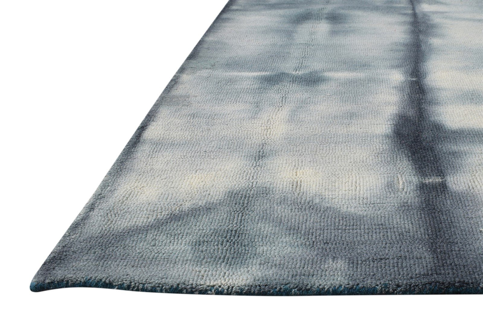 Wool Charcoal Rug 5' X 8' Modern Hand Tufted Shibori Tie Dye Room Size Carpet 