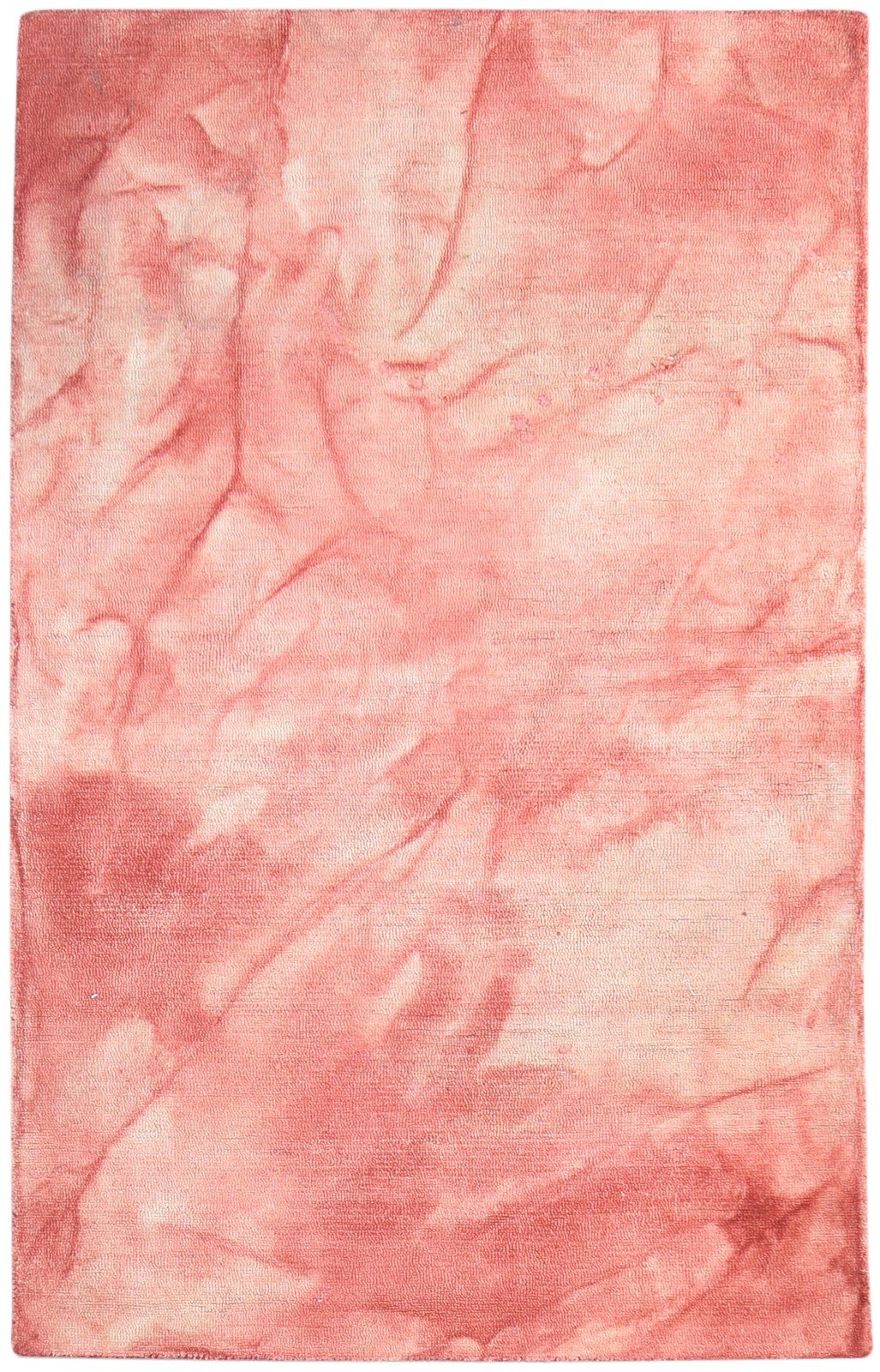 5' X 8' Rug Wool Red Modern Hand Tufted Shibori Tie Dye Room Size Carpet 