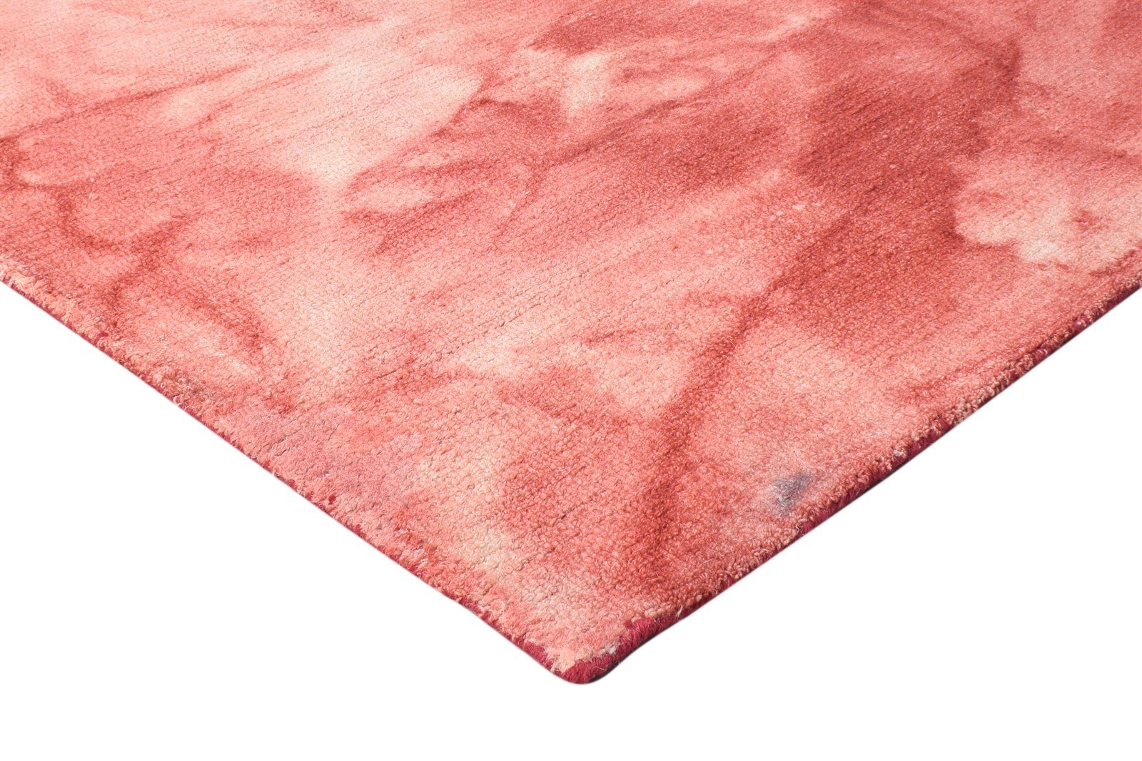 Red Wool Rug 5' X 8' Modern Hand Tufted Shibori Tie Dye Room Size Carpet 