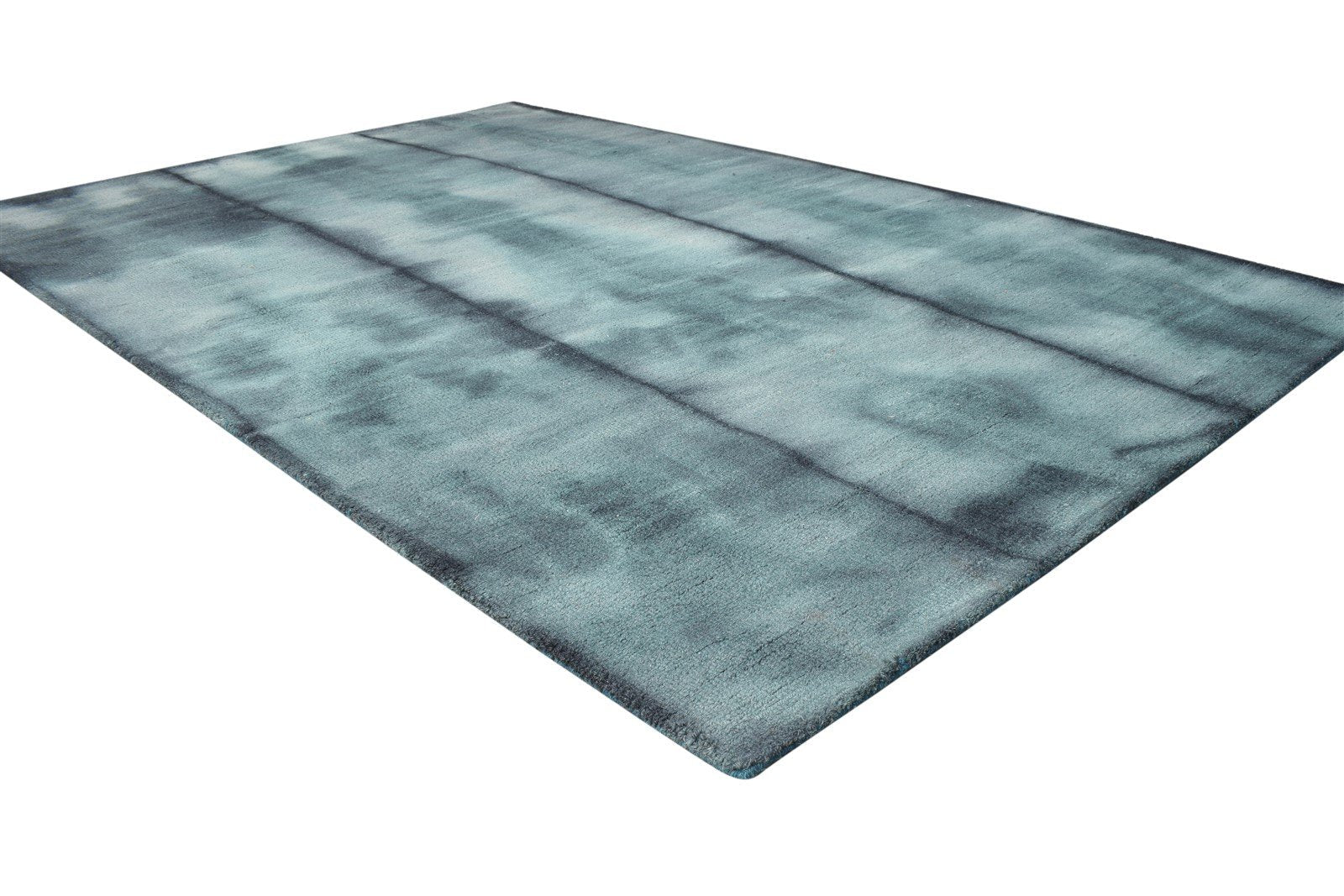 Wool Green Rug 5' X 8' Modern Hand Tufted Shibori Tie Dye Room Size Carpet 