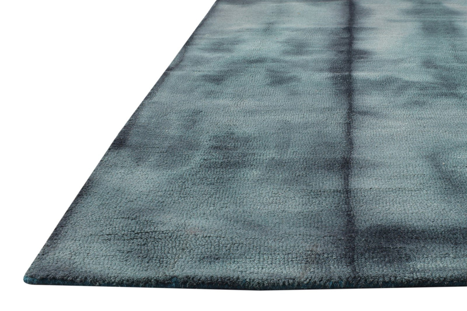 Wool Green Rug 5' X 8' Modern Hand Tufted Shibori Tie Dye Room Size Carpet 