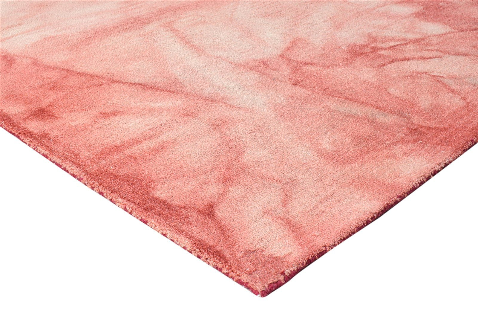 5' X 8' Rug Wool Red Modern Hand Tufted Shibori Tie Dye Room Size Carpet 