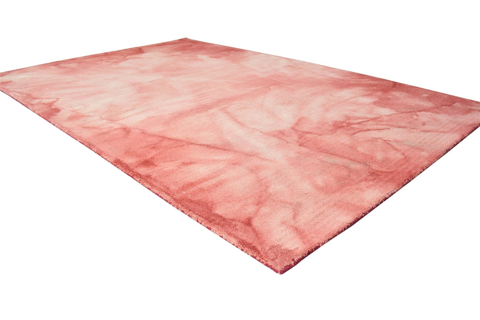 5' X 8' Rug Wool Red Modern Hand Tufted Shibori Tie Dye Room Size Carpet 