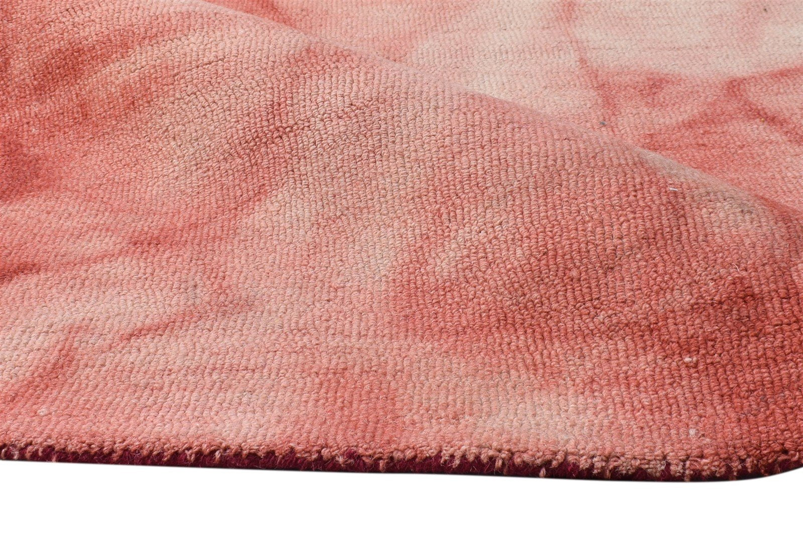 5' X 8' Rug Wool Red Modern Hand Tufted Shibori Tie Dye Room Size Carpet 